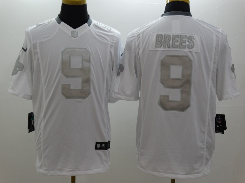 Men's New Orleans Saints Drew Brees #9 White Authentic Jersey
